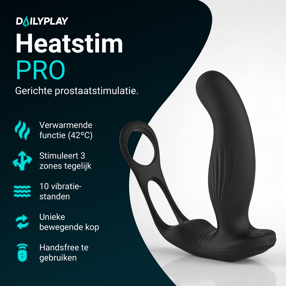 Heatstim Pro: heat function 42 degrees, 3 zones, 10 vibration modes, moving head, hands-free