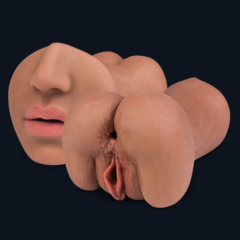 Suzan Pocket Pussy 3 in 1 mit Mund-, Vagina- und Anus-Öffnung, Vorderansicht