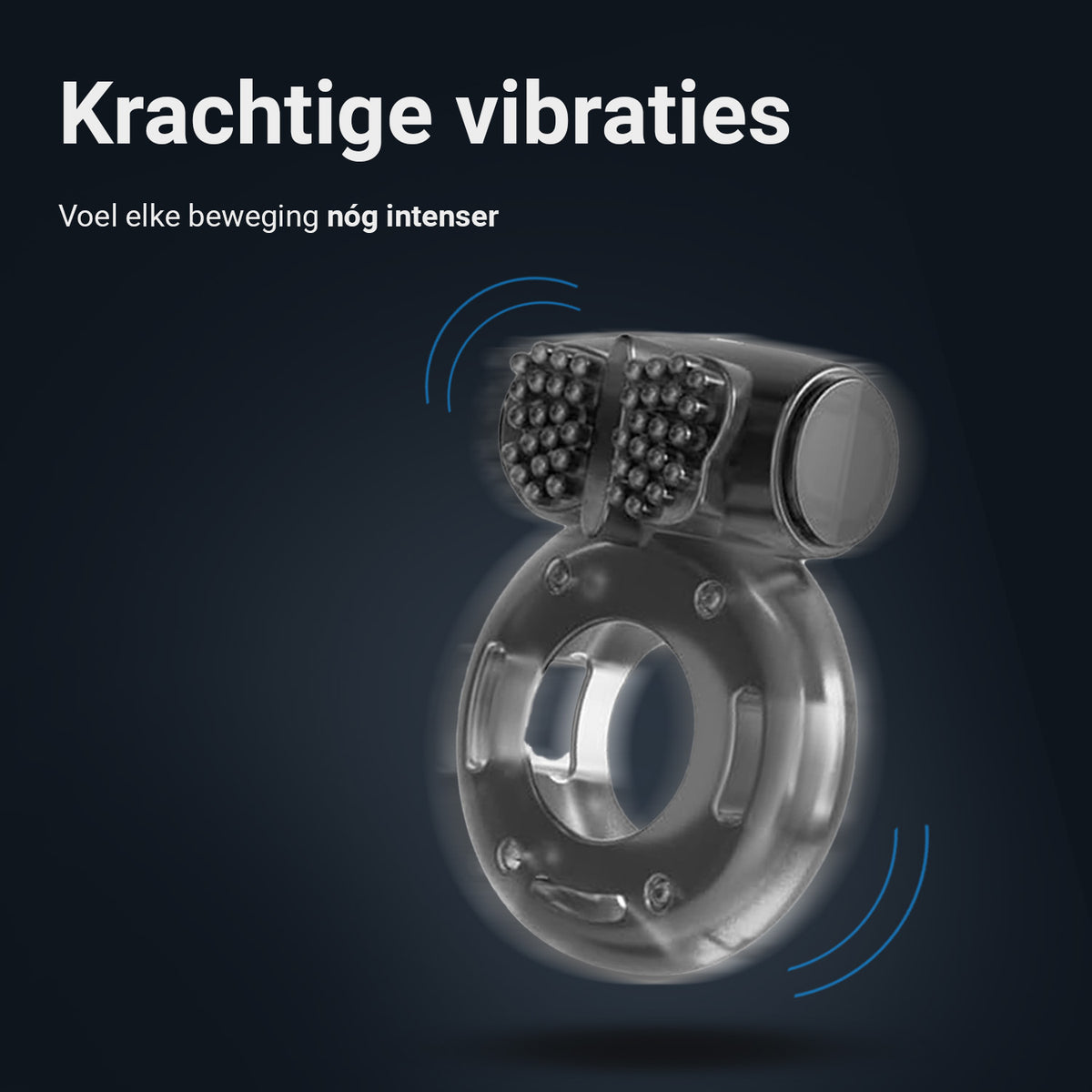 Vibrating cock ring with clitoral stimulator and powerful vibrations